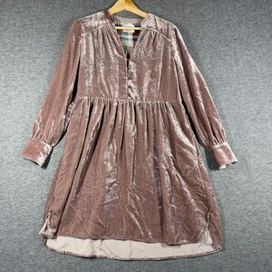 Anthropologie Flowy Velvet Dress with Pockets
